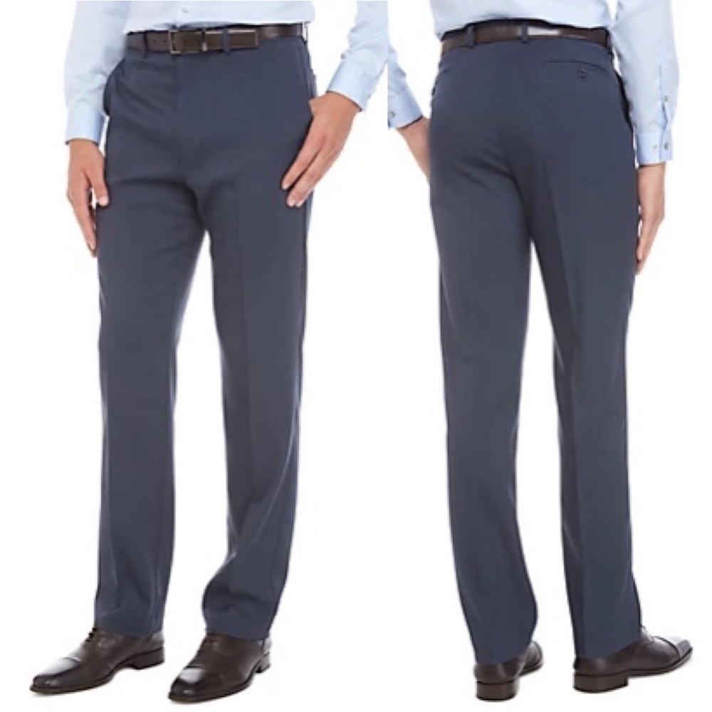 🌻EUC Michael Kors Blue Stretch Flat Front Pants Men's Size 36x30